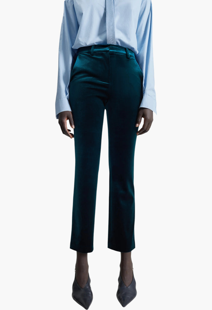 Laila Velvet Trousers - Deep Green - GLAM MODA