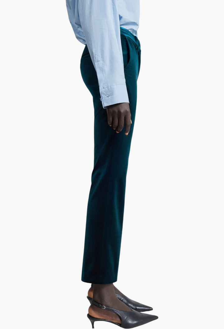 Laila Velvet Trousers - Deep Green - GLAM MODA
