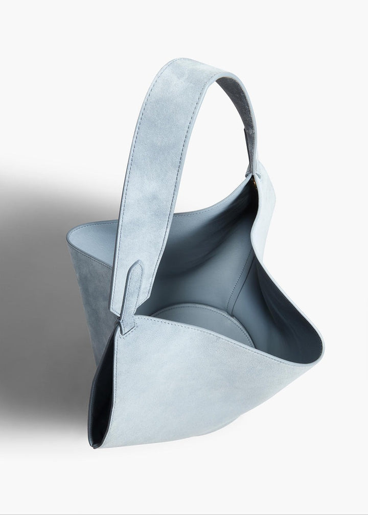 Lead Suede - Small Lotus Tote - GLAM MODA