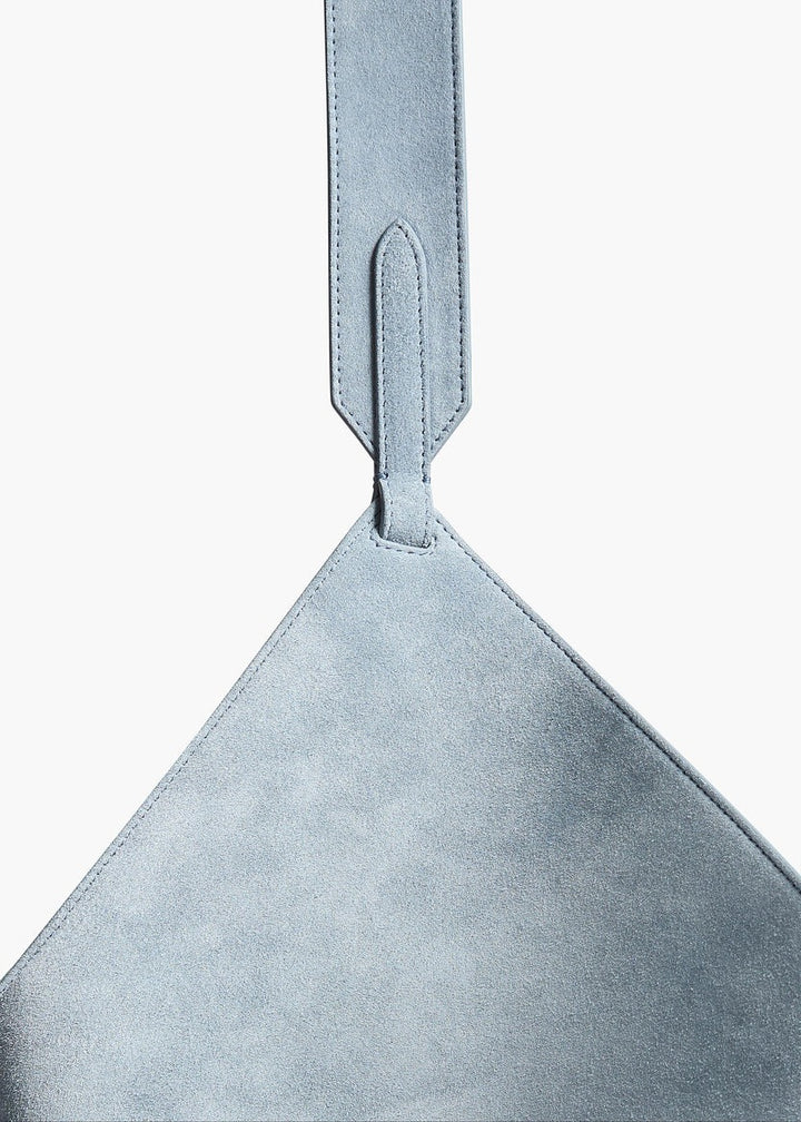 Lead Suede - Small Lotus Tote - GLAM MODA