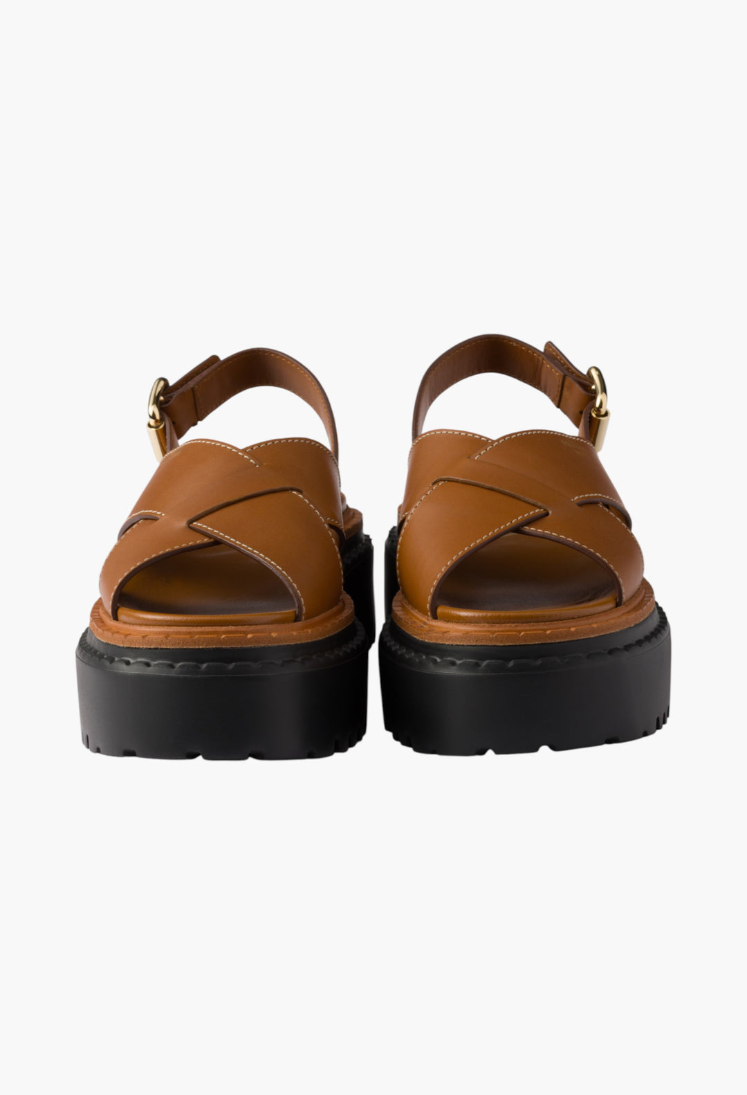 Leather - Leather Crisscross Sandals - GLAM MODA