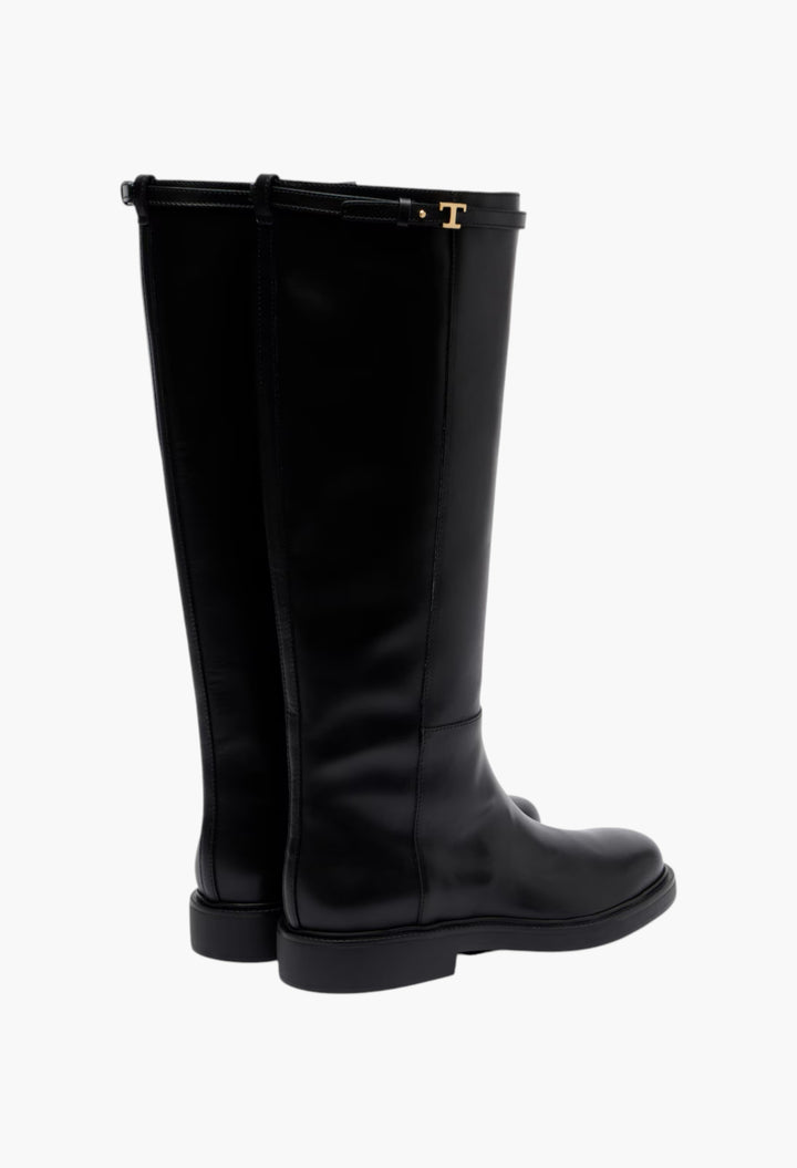 Leather knee-high boots - GLAM MODA