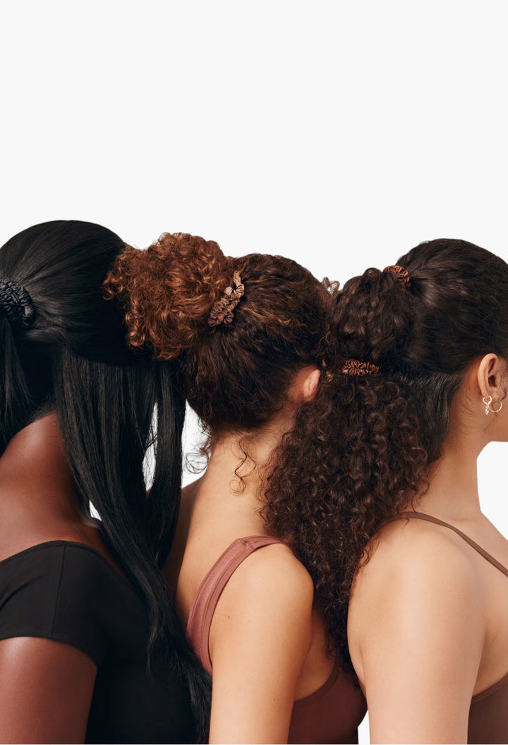 Light Brown - Slip Pure Silk Skinny Scrunchies - GLAM MODA