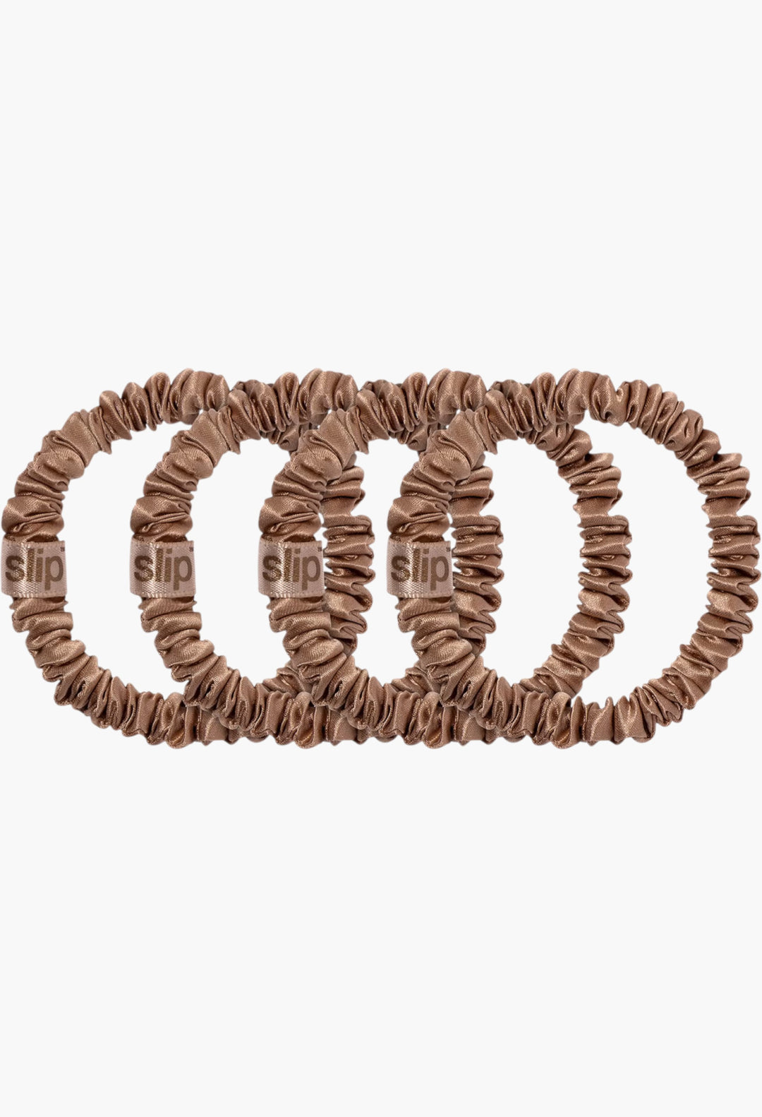 Light Brown - Slip Pure Silk Skinny Scrunchies - GLAM MODA
