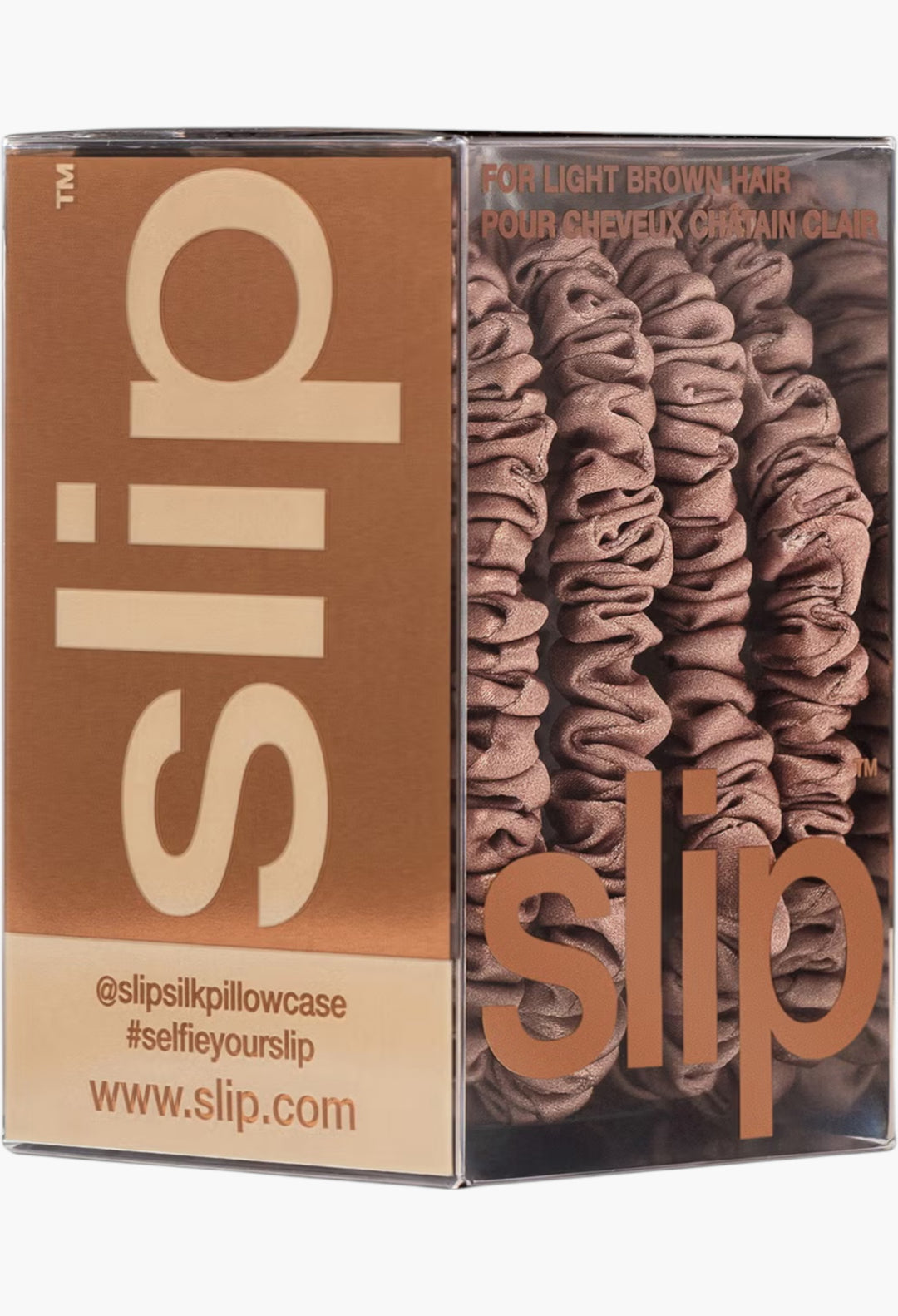 Light Brown - Slip Pure Silk Skinny Scrunchies - GLAM MODA