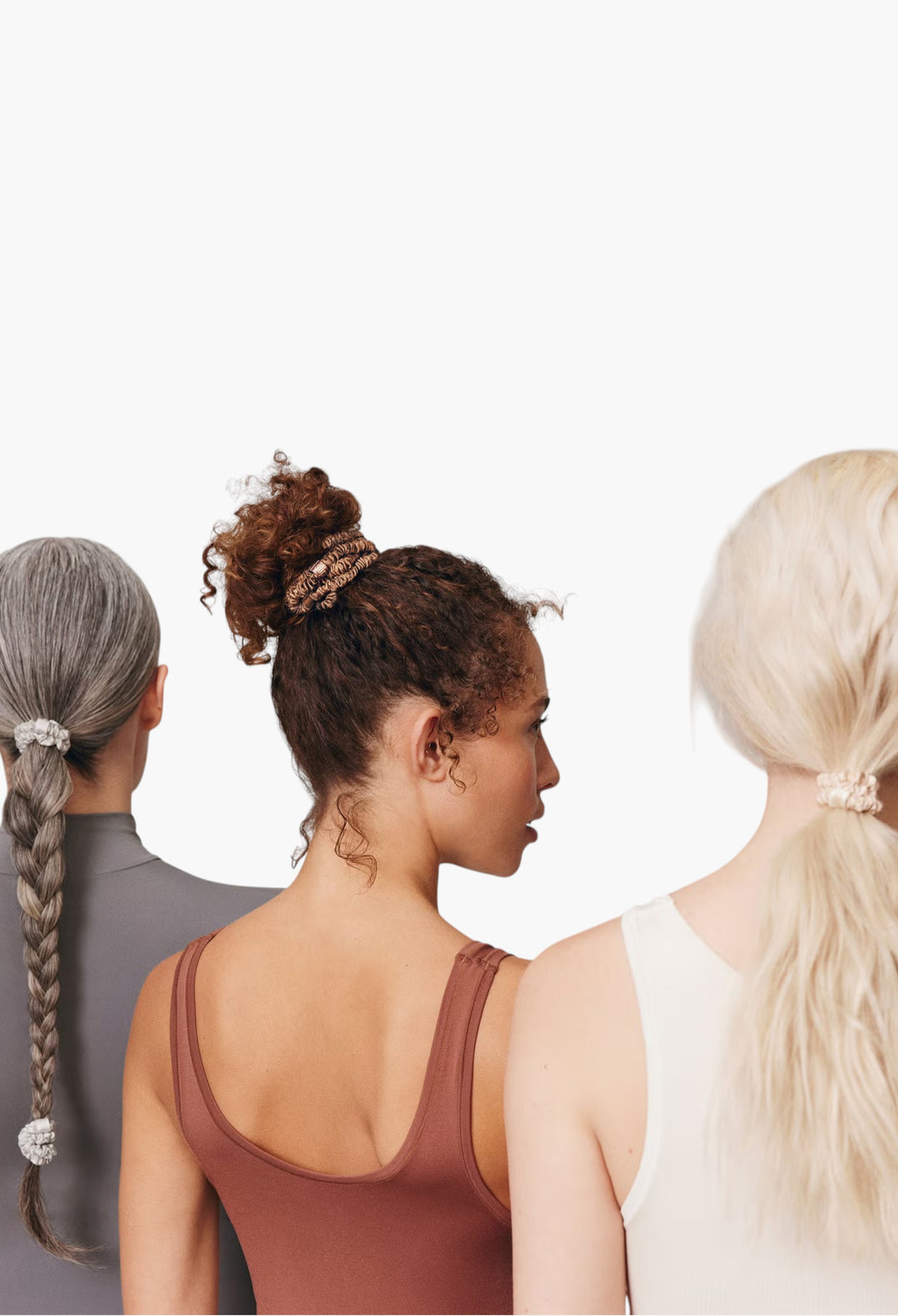 Light Brown - Slip Pure Silk Skinny Scrunchies - GLAM MODA