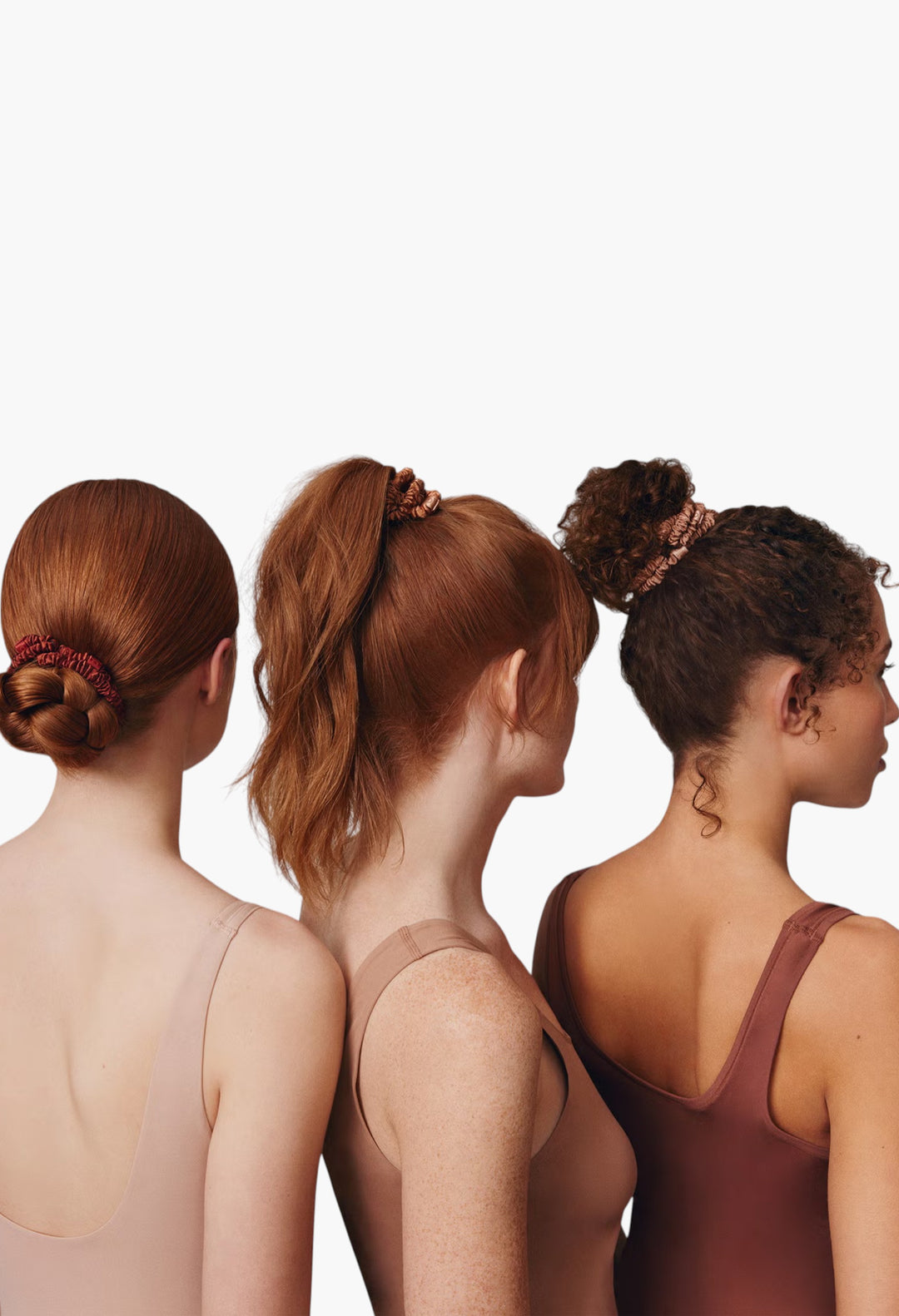 Light Brown - Slip Pure Silk Skinny Scrunchies - GLAM MODA