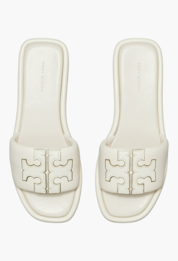 Light Cream/Gold - Double T Sport Slide - GLAM MODA