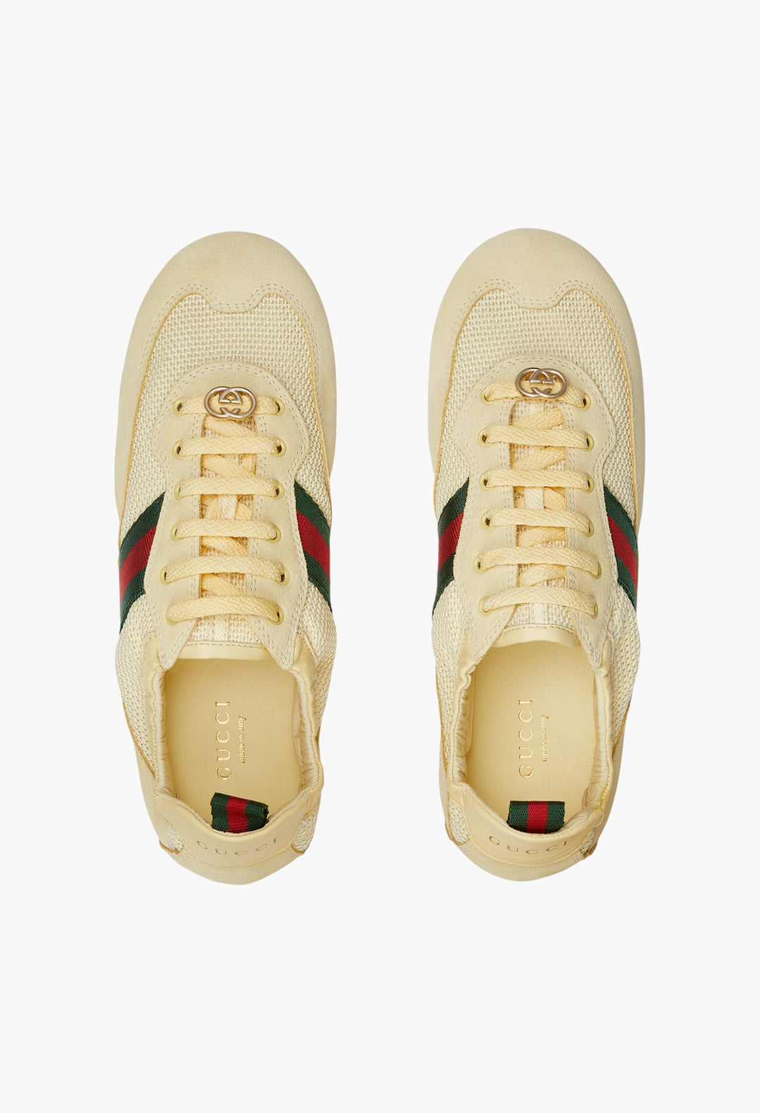 Light Yellow Fabric - Women's Gucci Shift Sneaker - GLAM MODA