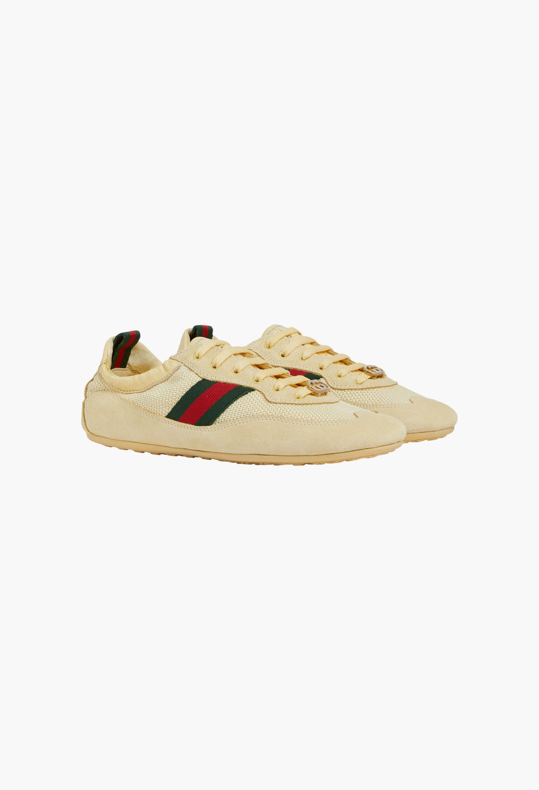 Light Yellow Fabric - Women's Gucci Shift Sneaker - GLAM MODA