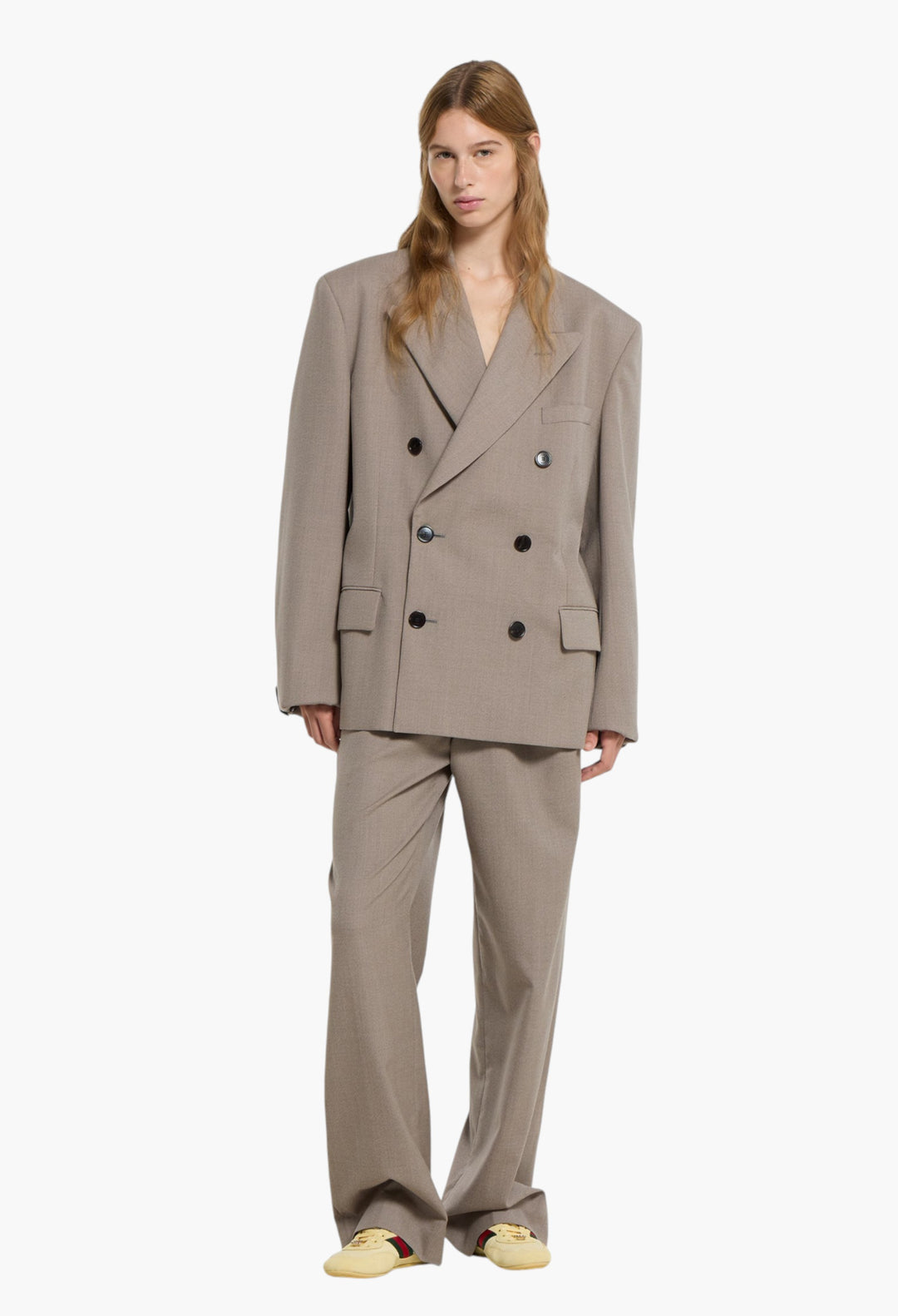 Light Yellow Fabric - Women's Gucci Shift Sneaker - GLAM MODA