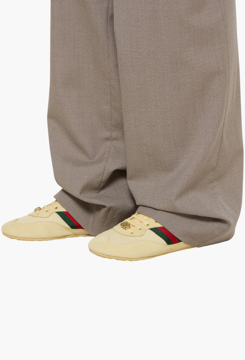 Light Yellow Fabric - Women's Gucci Shift Sneaker - GLAM MODA