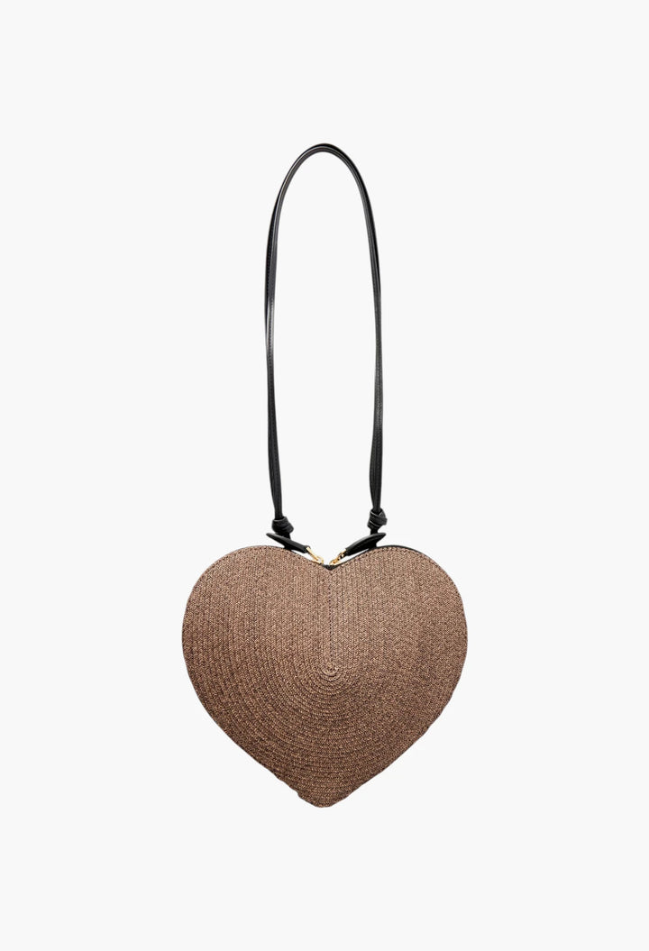 Le Coeur suede and leather shoulder bag