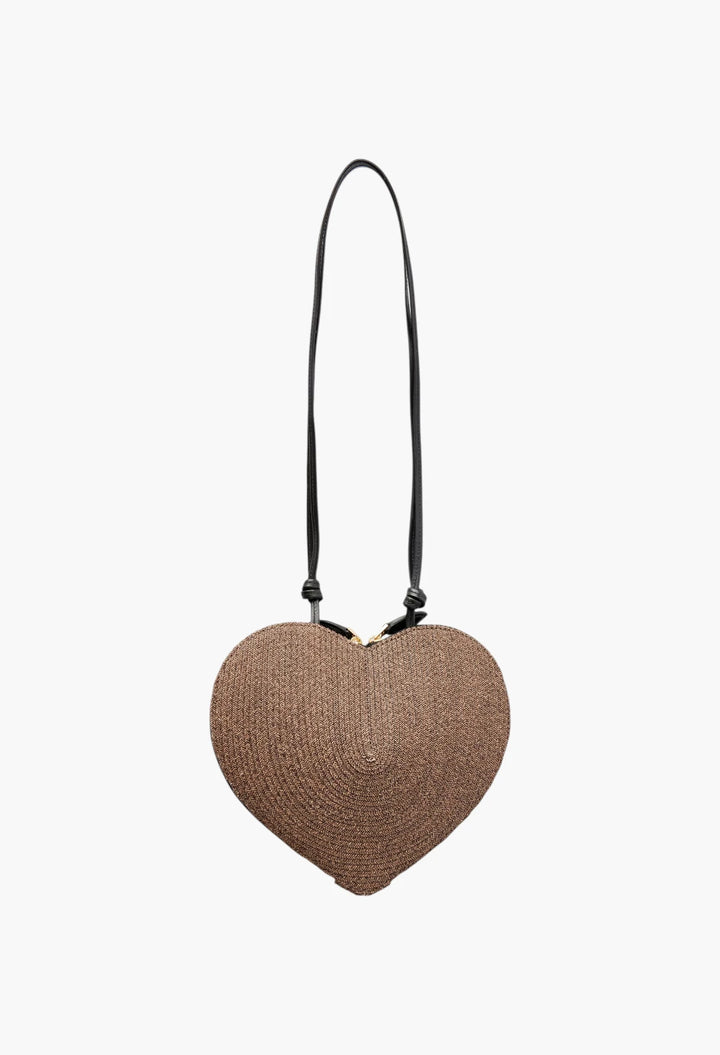 Le Coeur suede and leather shoulder bag