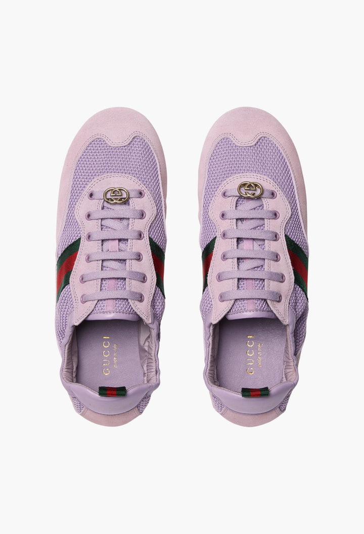 Lilac Fabric - Women's Gucci Shift Sneaker - GLAM MODA