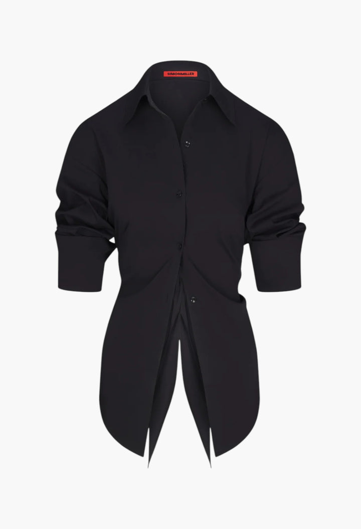 Loch Poplin Button Up - Black - GLAM MODA