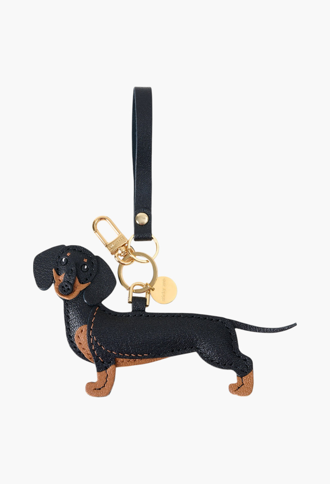 Long Dash Dachshund Charm -  Keychain Clip (18K Gold-Plated Clasp) - GLAM MODA