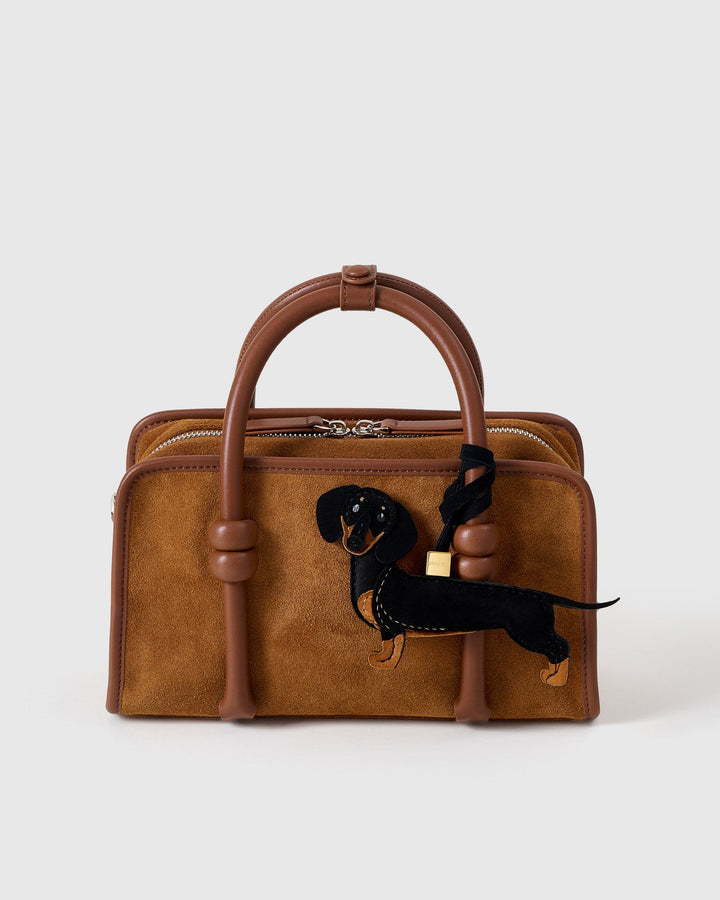 Long Dash Dachshund Charm -  Leather Strap (Bag Strap Loop) - GLAM MODA