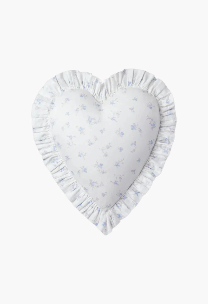 Atlantic Shore Ruffle Heart Pillow
