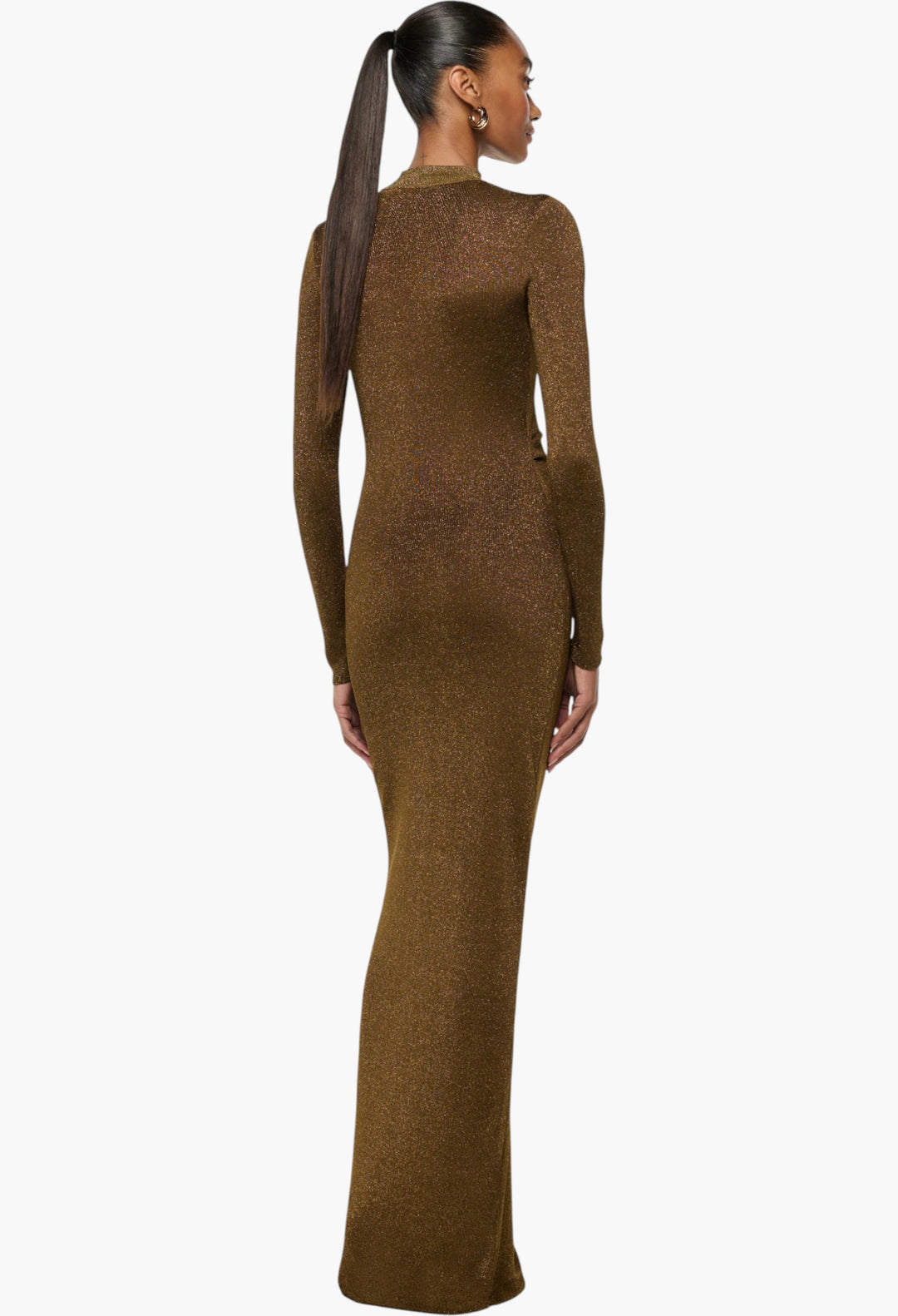 Lurex Knit Drape & Metal Trim Dress - GLAM MODA
