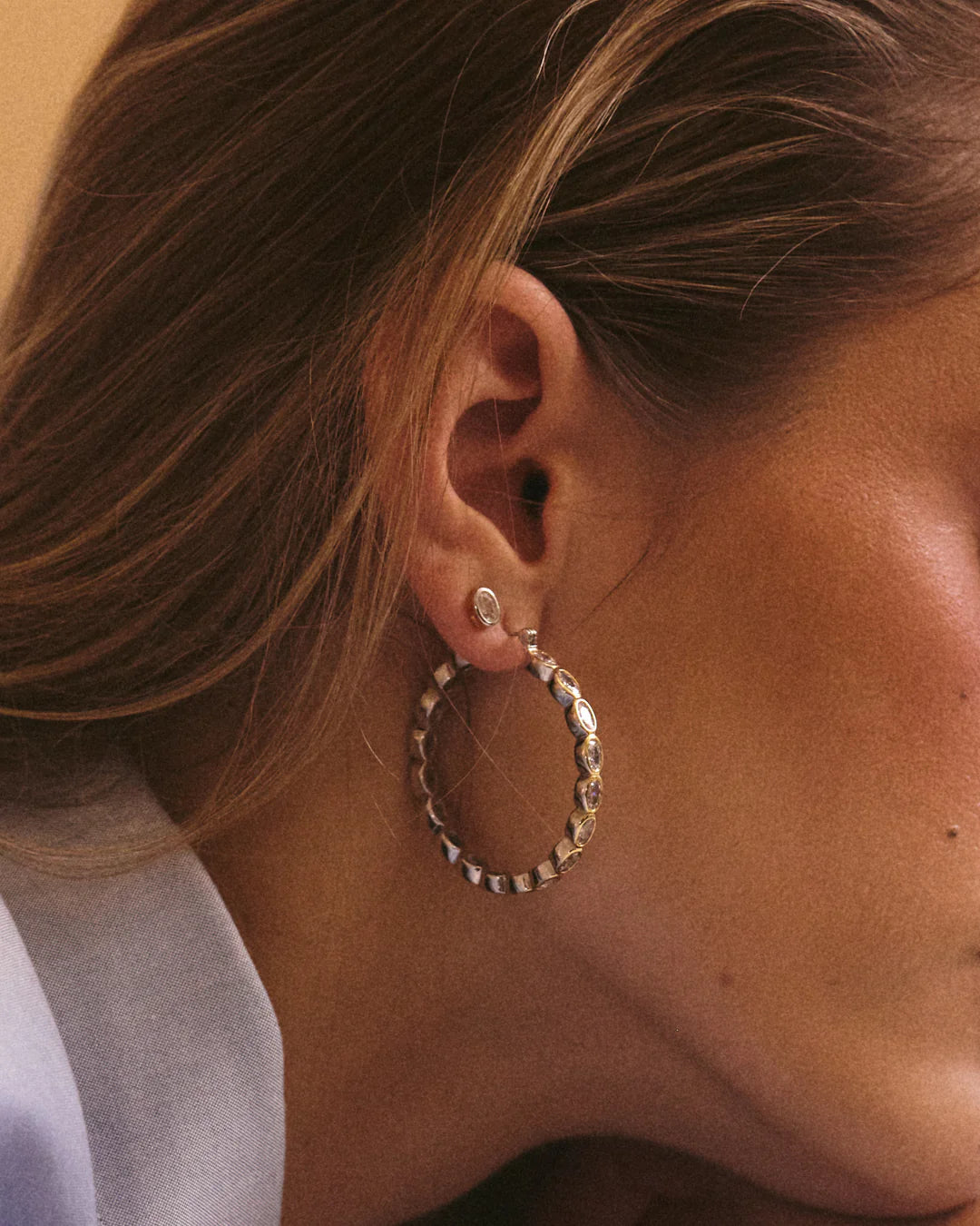 The Georgia Stone Earring Set - Silver - GLAM MODA