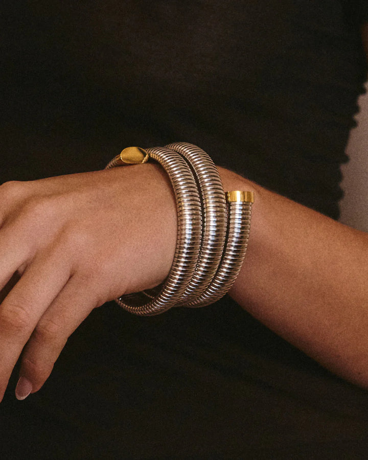 The Palais Flex Snake Chain Bracelet - Gold - GLAM MODA