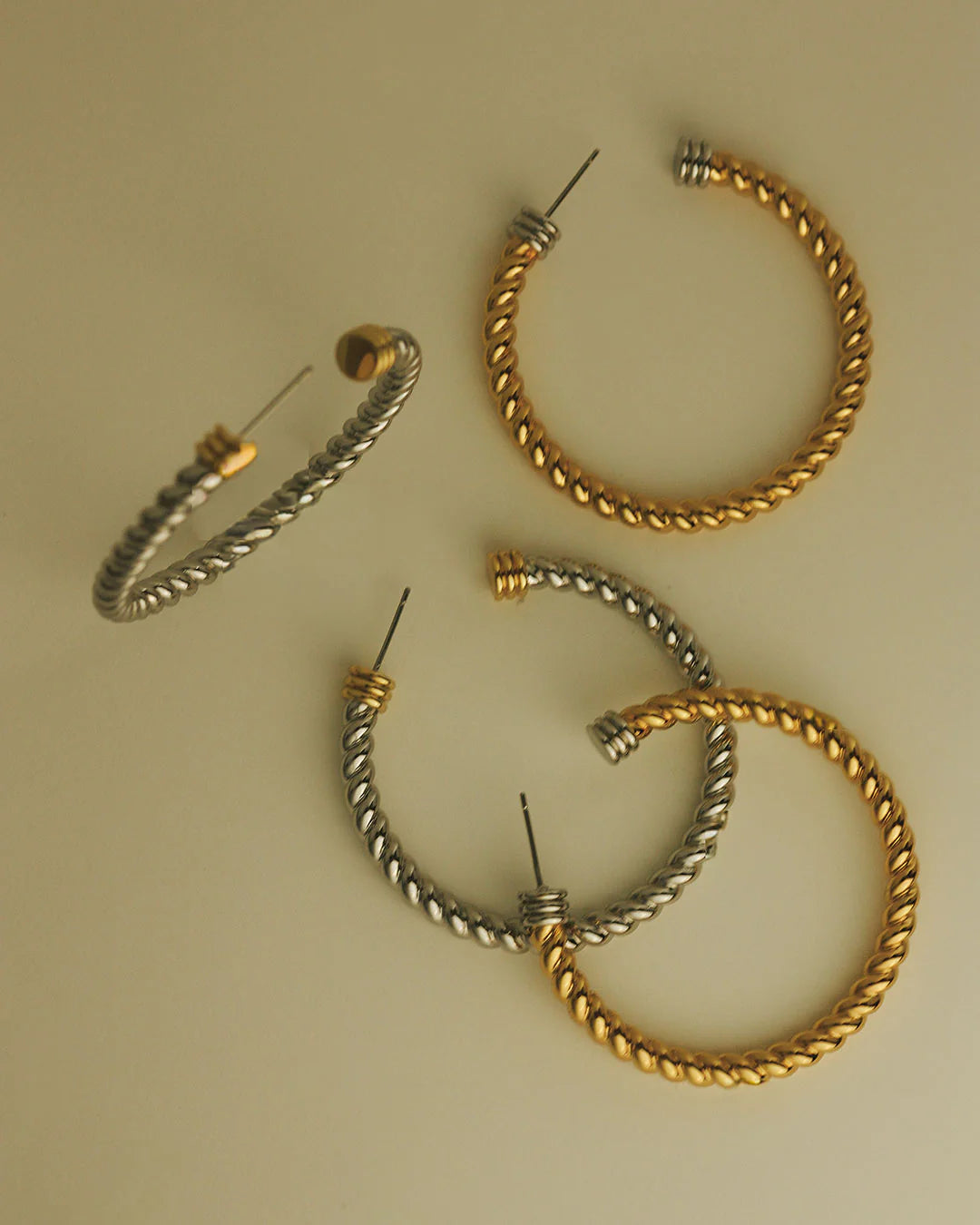 The Xl Sierra Rope Hoops - Gold - GLAM MODA