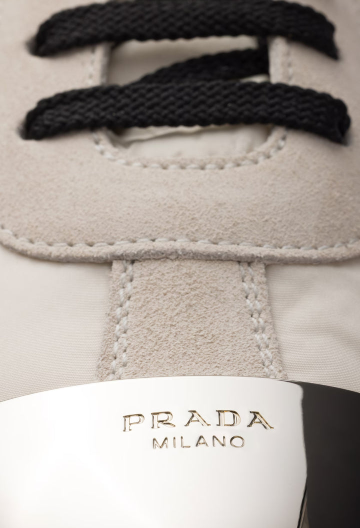 Lvory - Collapse Re-Nylon And Suede Sneakers With Metal Toecap - GLAM MODA