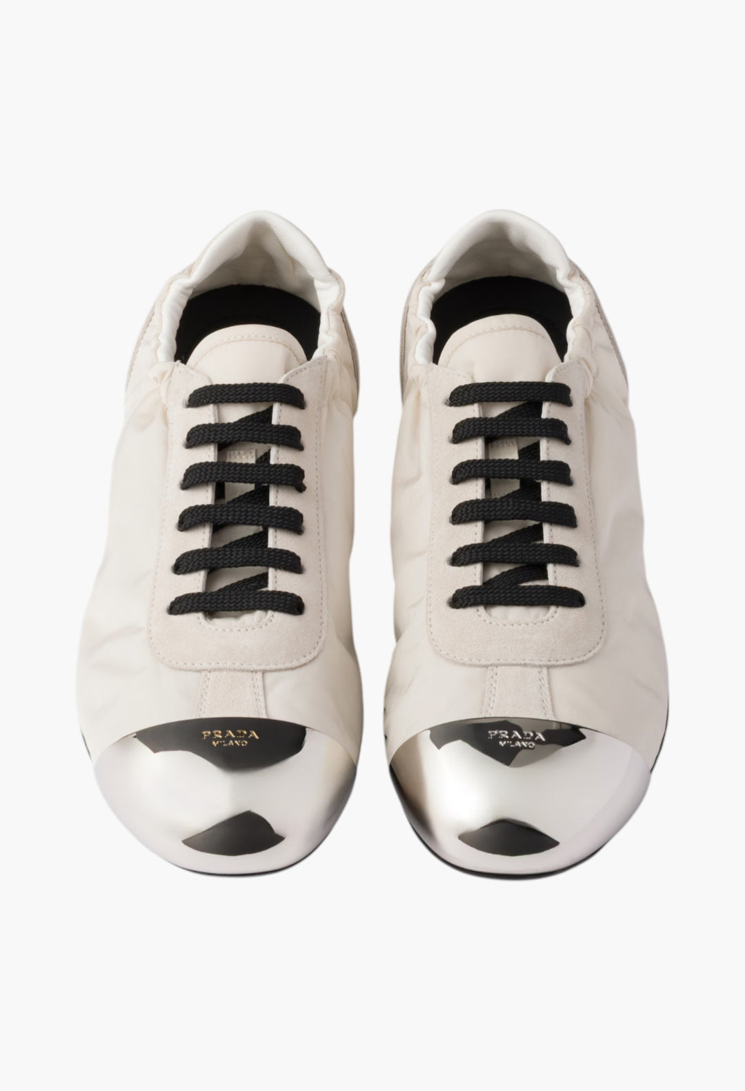 Lvory - Collapse Re-Nylon And Suede Sneakers With Metal Toecap - GLAM MODA