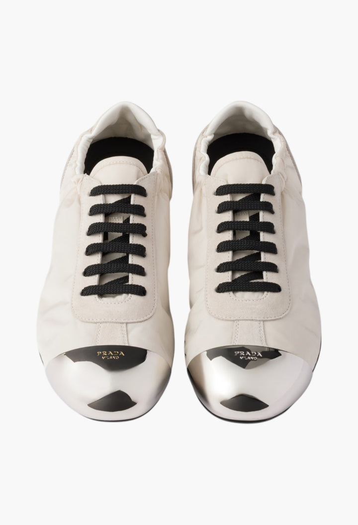 Lvory - Collapse Re-Nylon And Suede Sneakers With Metal Toecap - GLAM MODA