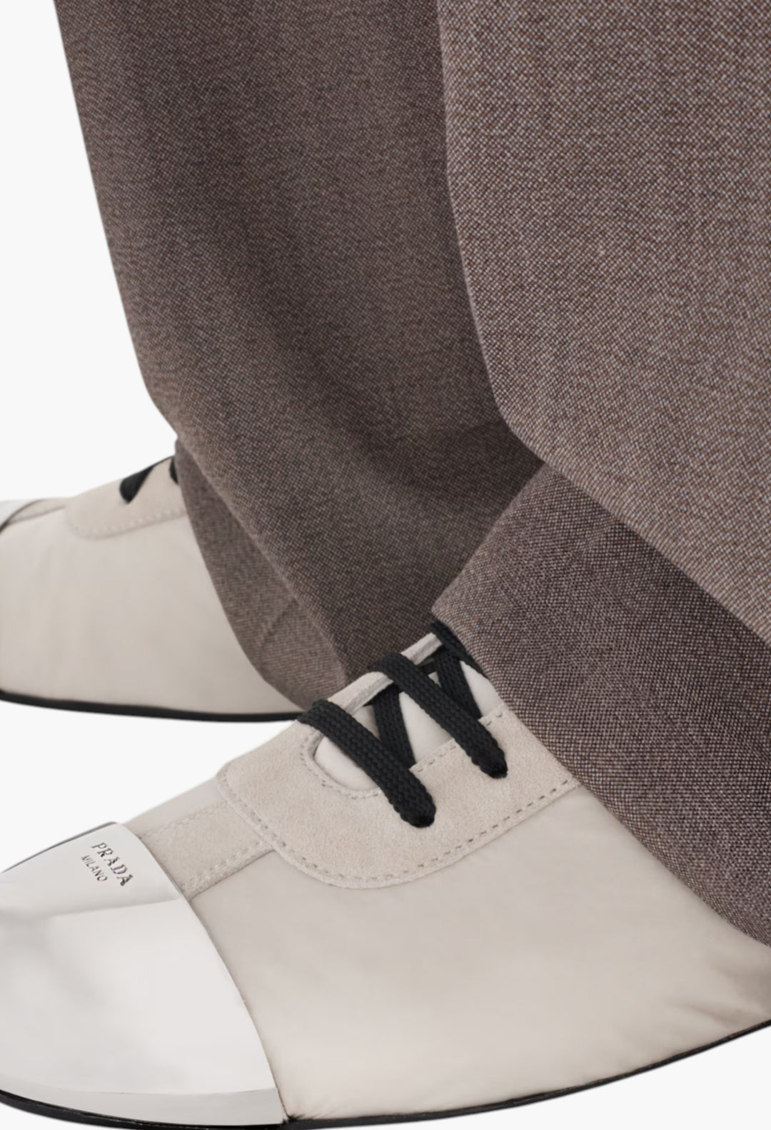 Lvory - Collapse Re-Nylon And Suede Sneakers With Metal Toecap - GLAM MODA