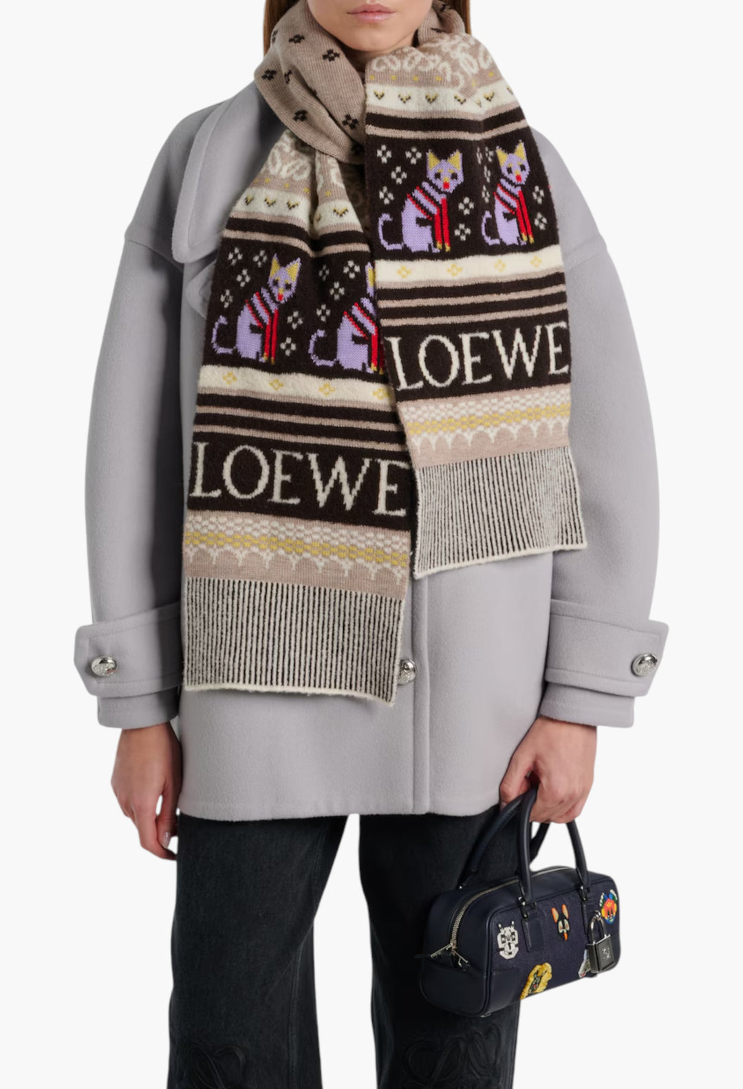 X Louis Wain Logo Wool-Blend Scarf - GLAM MODA