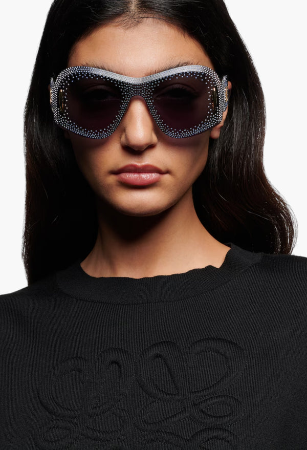 Anagram Embellished Mask Sunglasses