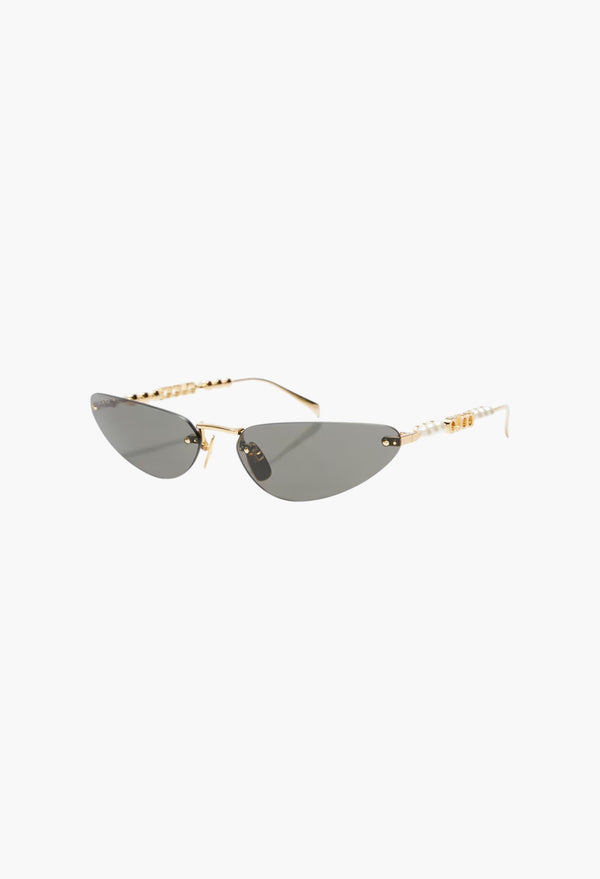 Faux Pearl-Embellished Cat-Eye Sunglasses