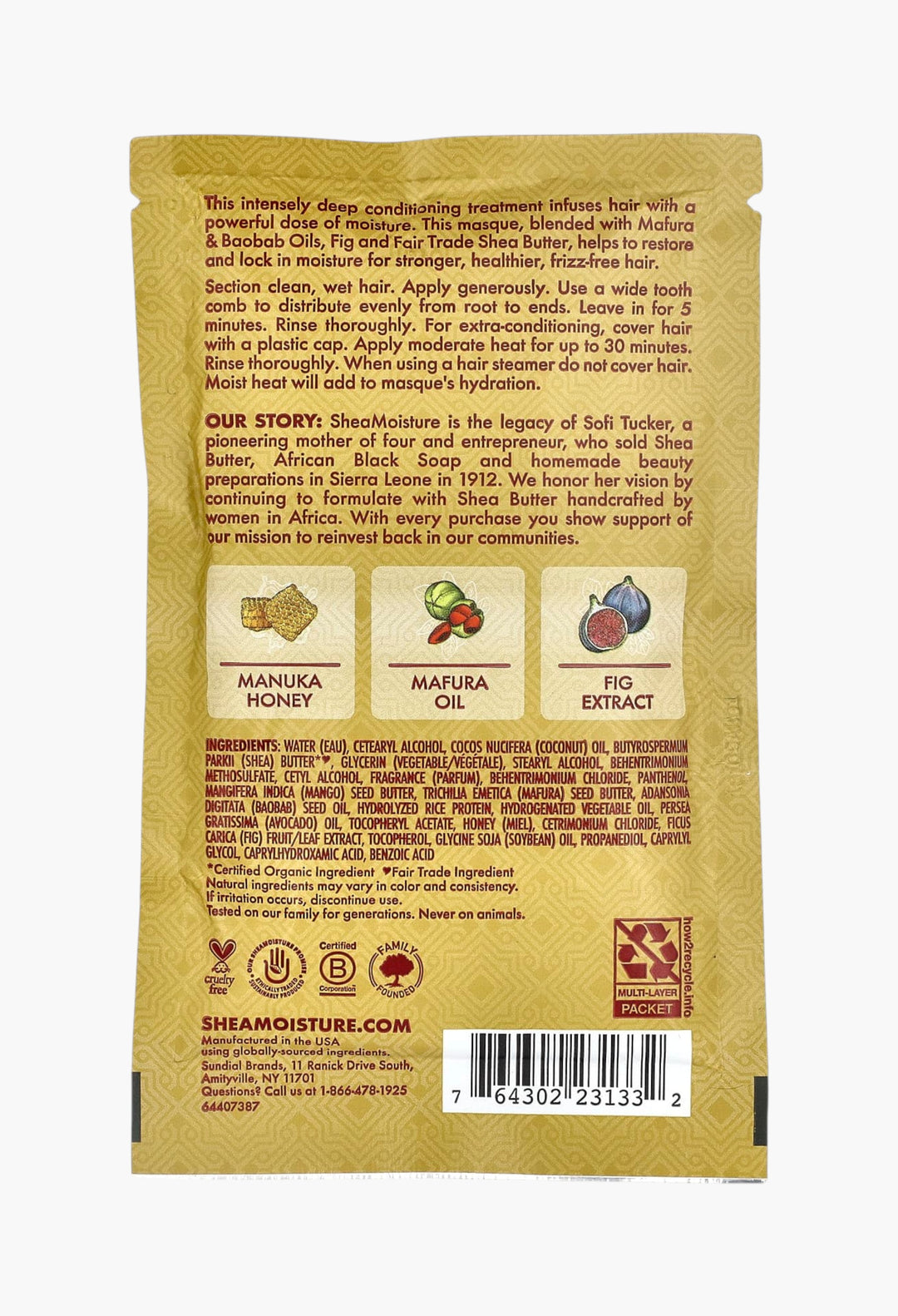 Manuka Honey & Mafura Oil, Intensive Hydration Hair Masque
