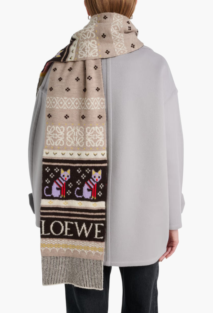 X Louis Wain Logo Wool-Blend Scarf - GLAM MODA