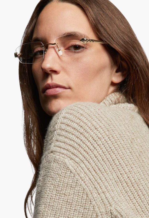 Panthère De Cartier Rectangular Glasses