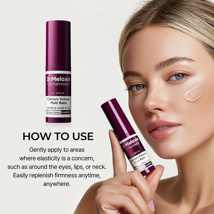Calcium Multi Balm Stick, Collagen & Elastin Wrinkle Stick, All-In-One Hydrating Balm, Eye & Neck Balm, Makeup Base & Face Moisture Balm, Korean Skincare, 0.31 Oz - GLAM MODA