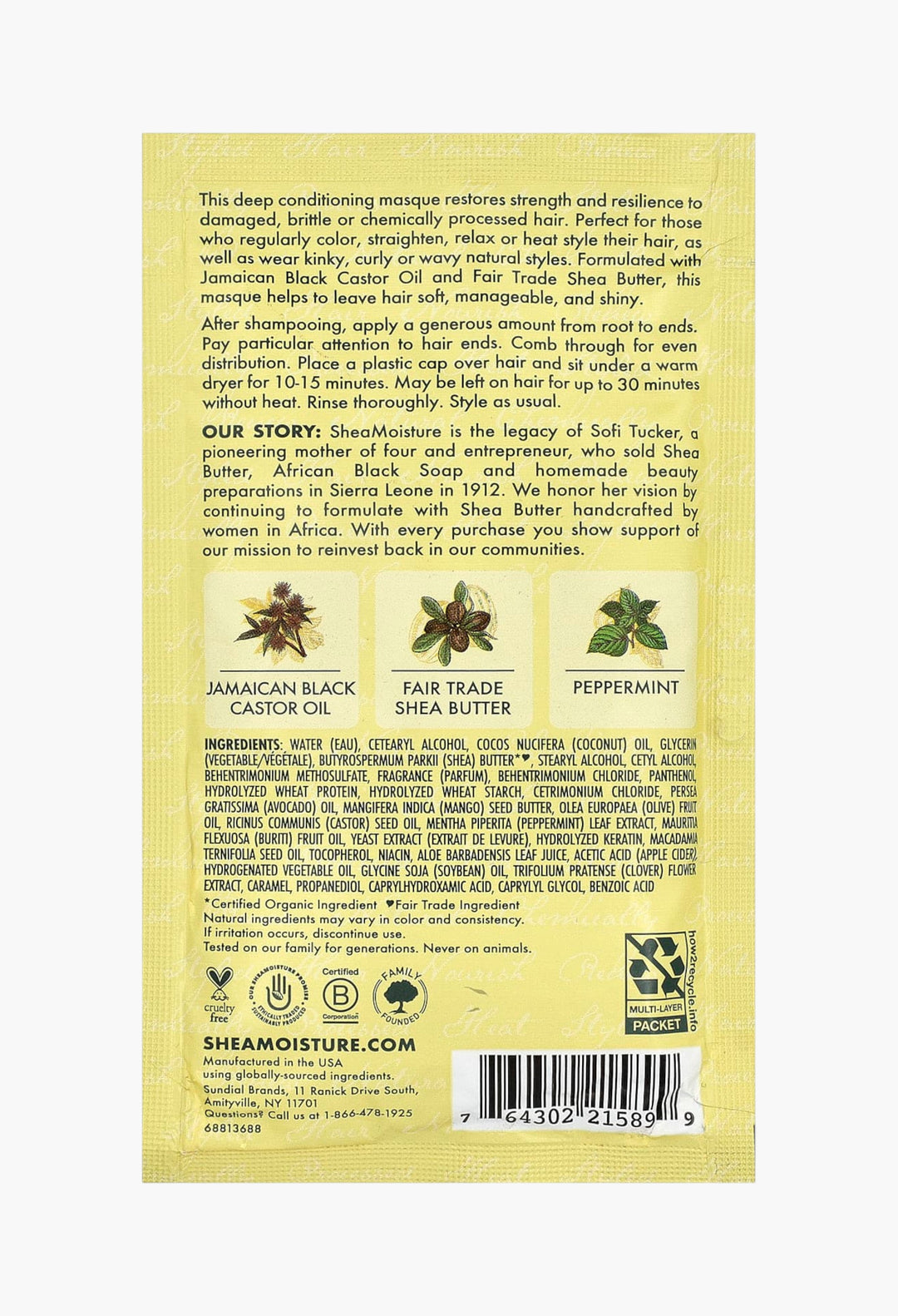 Jamaican Black Castor Oil, Strengthen & Restore Treatment Masque