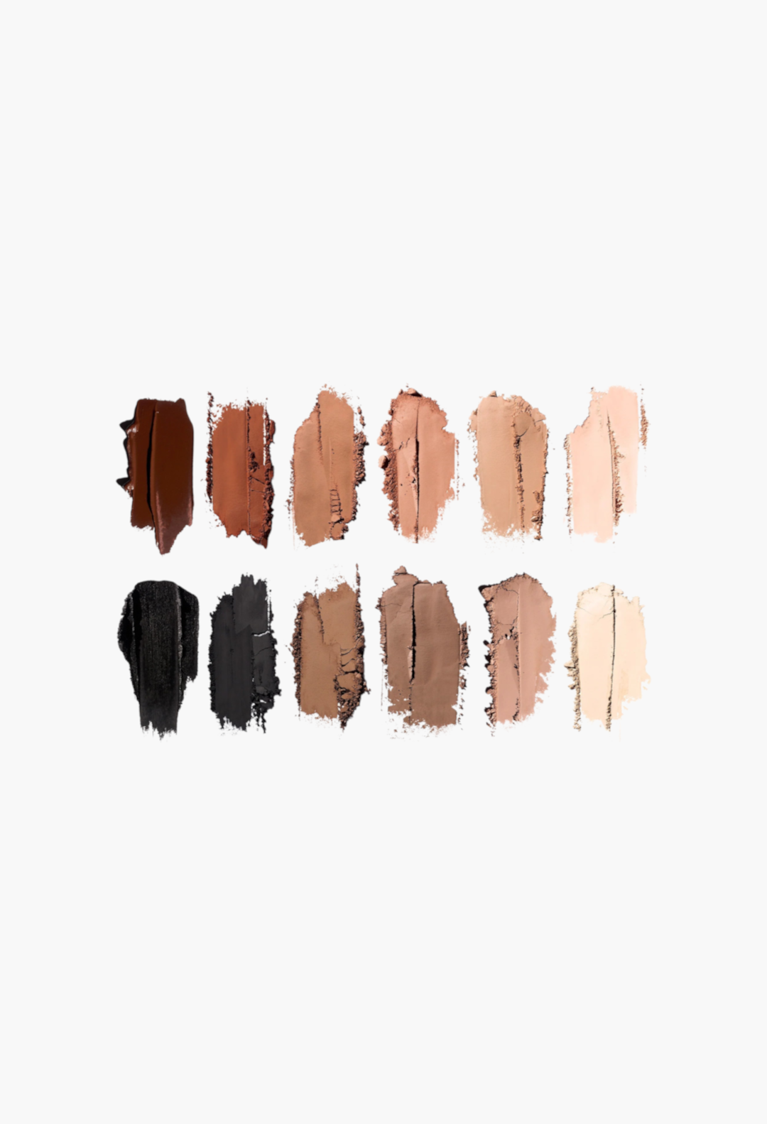 GLAM MODA Major Dimension III matte eyeshadow palette featuring twelve warm and cool nude powder swatches