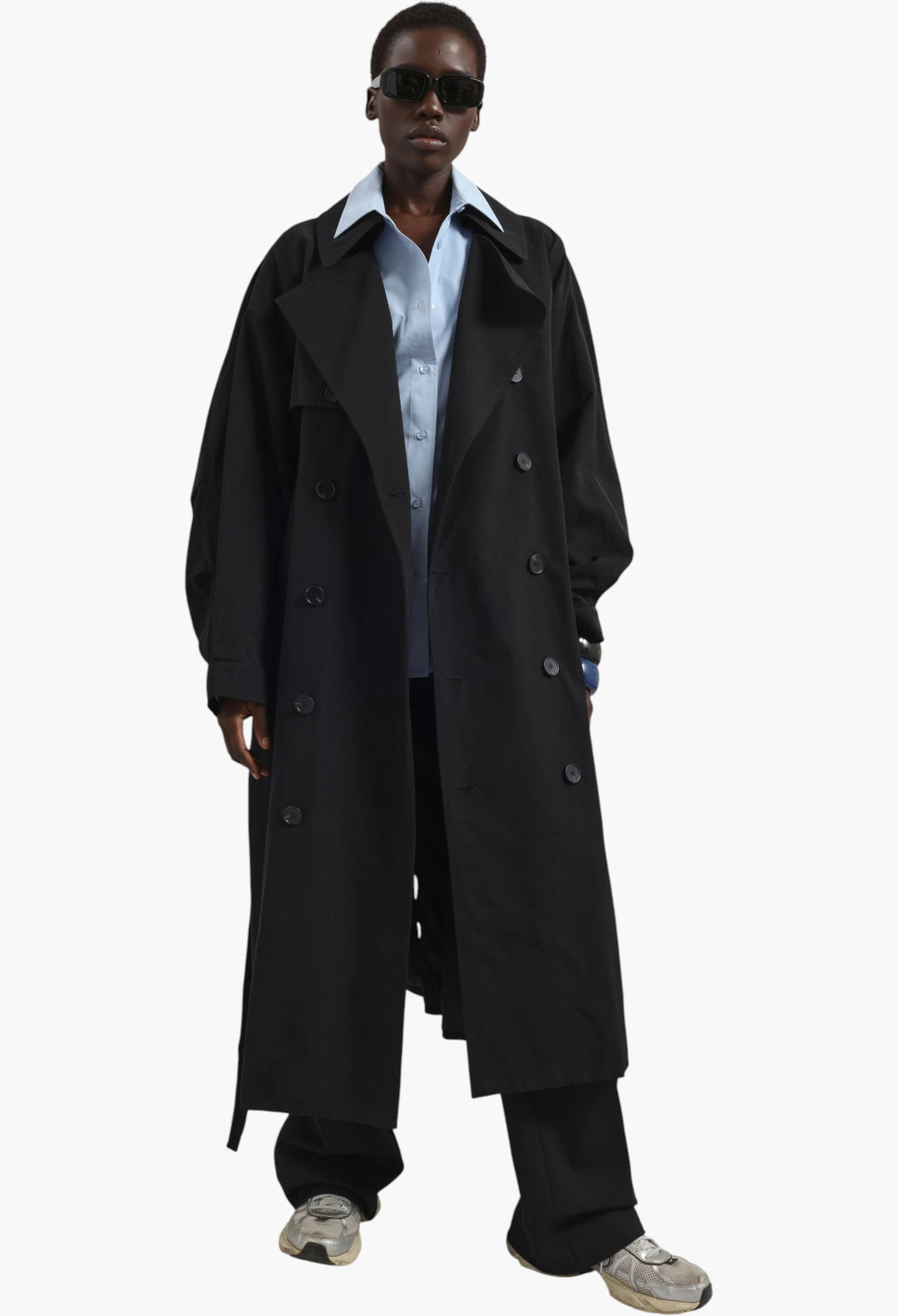 Mavis Oversized Trench - Black - GLAM MODA