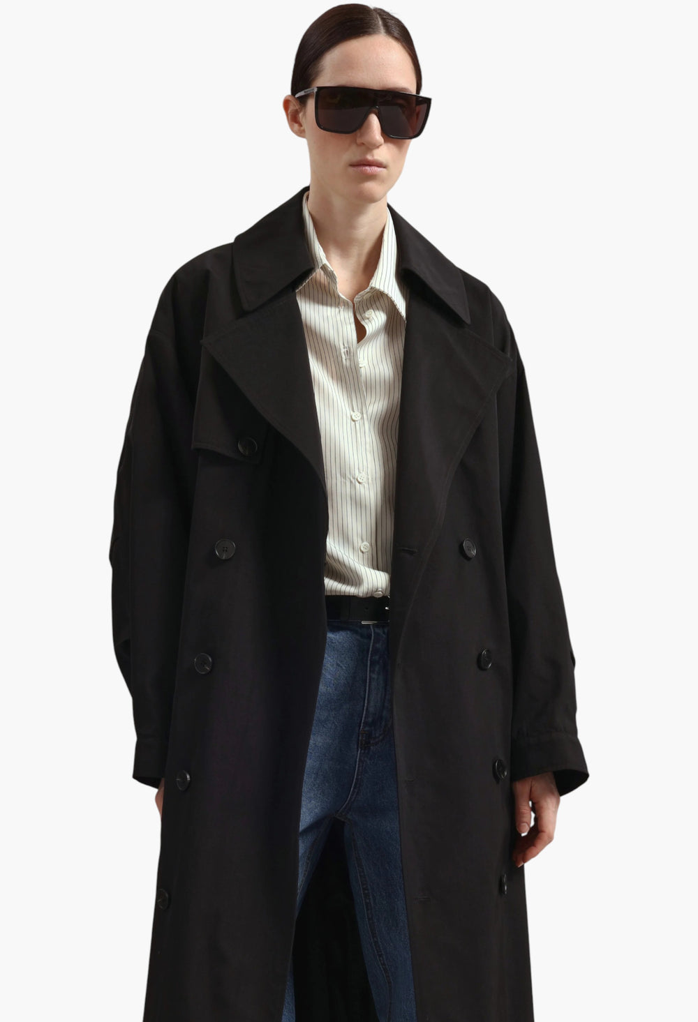 Mavis Oversized Trench - Black - GLAM MODA