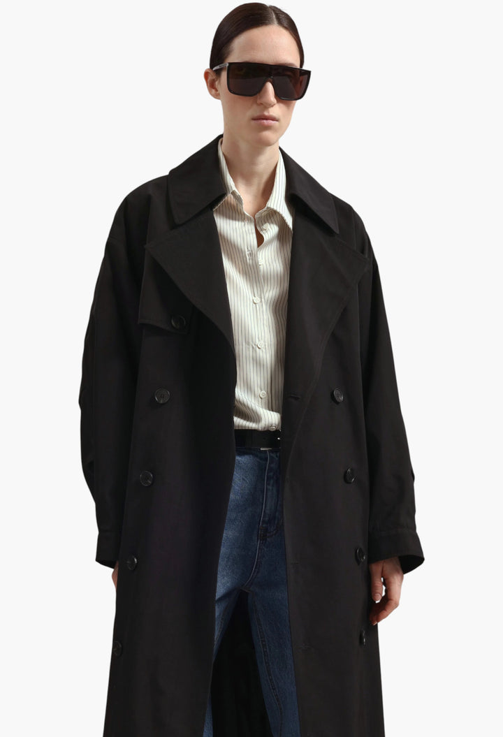 Mavis Oversized Trench - Black - GLAM MODA