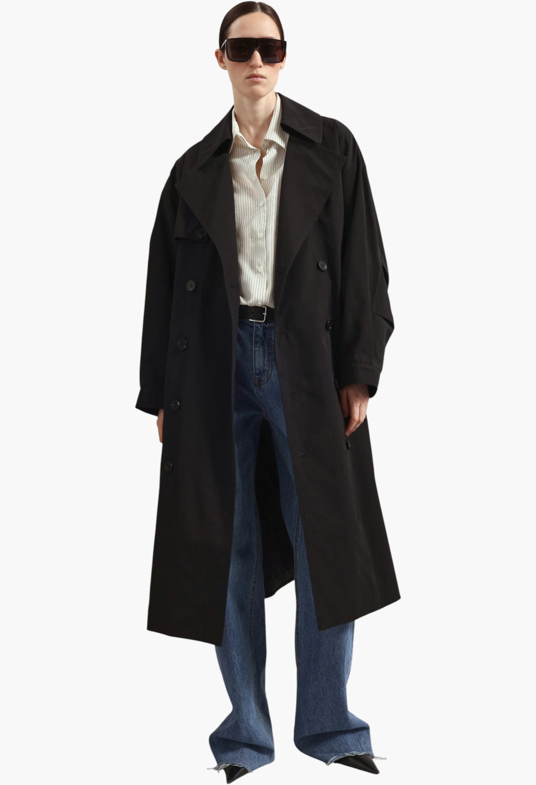 Mavis Oversized Trench - Black - GLAM MODA