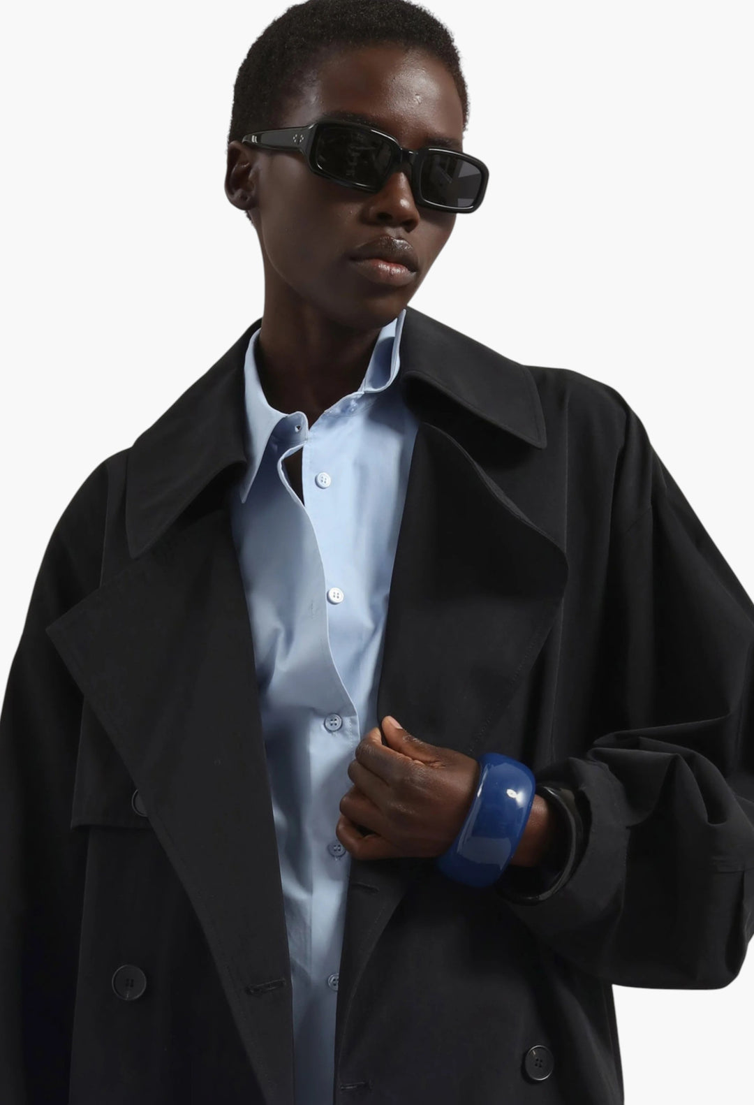 Mavis Oversized Trench - Black - GLAM MODA