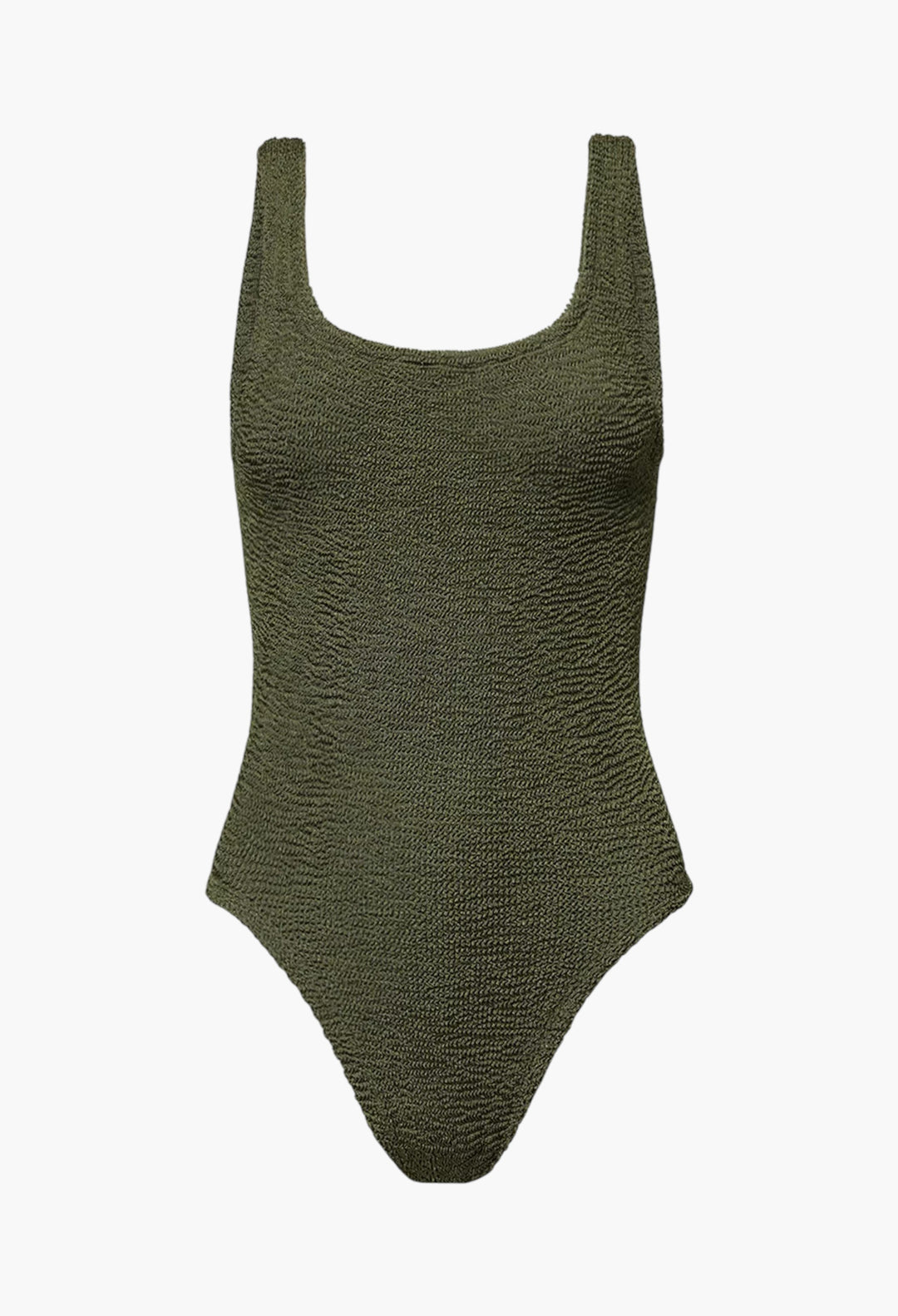 Square-Neck Seersucker Swimsuit - GLAM MODA