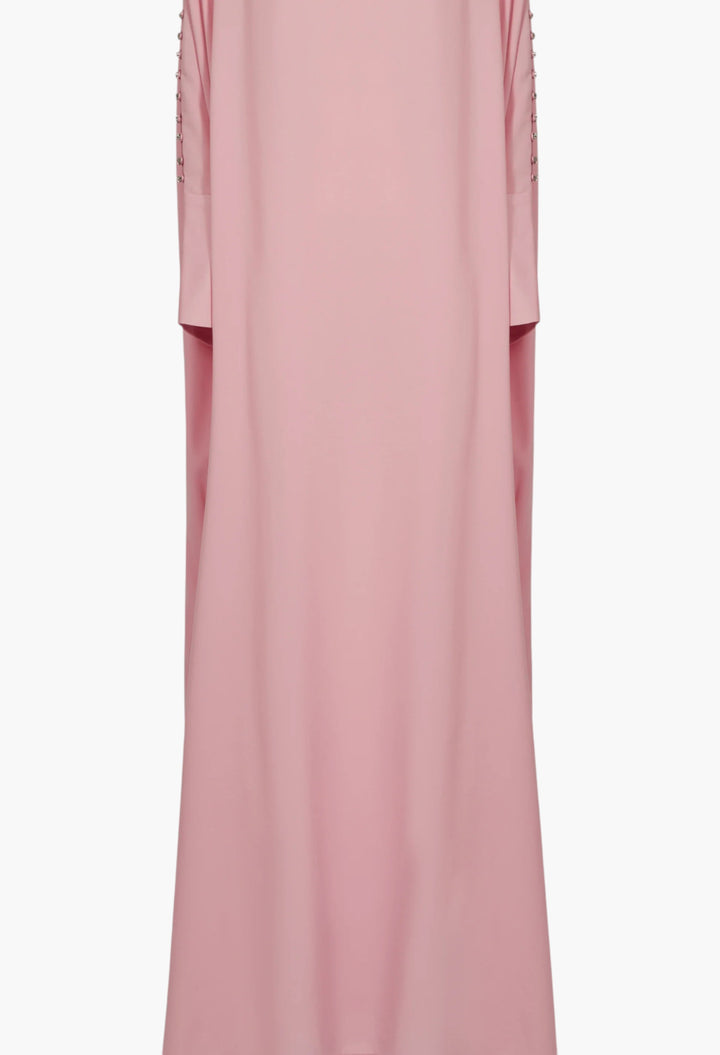 Mila Crystal Kaftan In Baby Pink - GLAM MODA