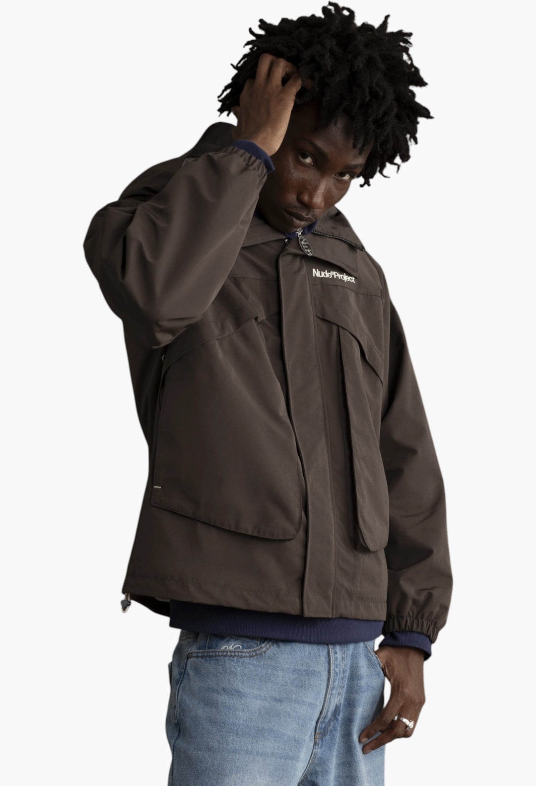 Milestones Windbreaker Jacket Brown - GLAM MODA