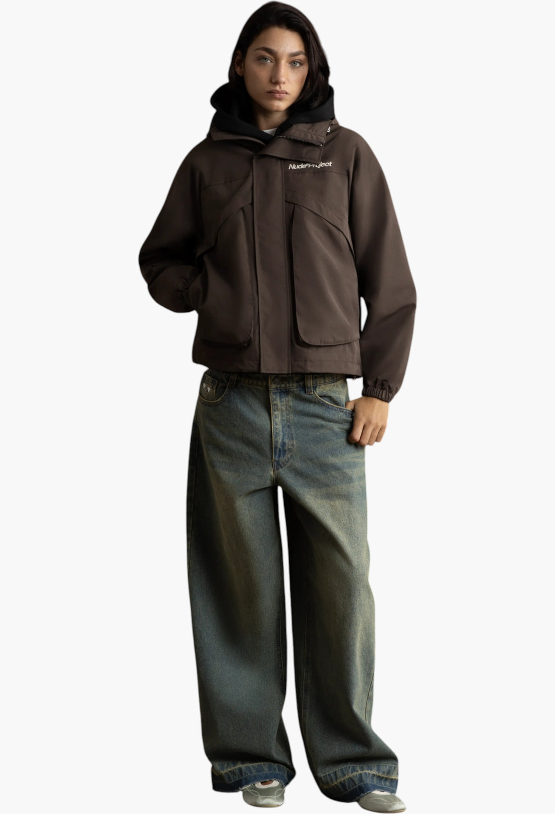 Milestones Windbreaker Jacket Brown - GLAM MODA