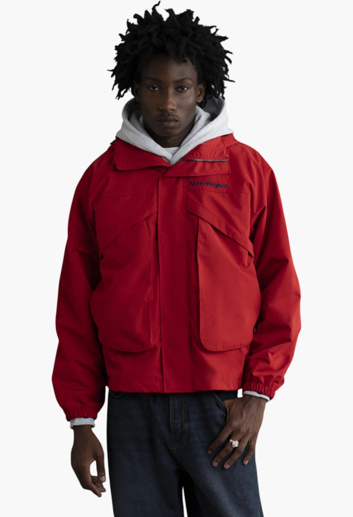 Milestones Windbreaker Jacket Red - GLAM MODA